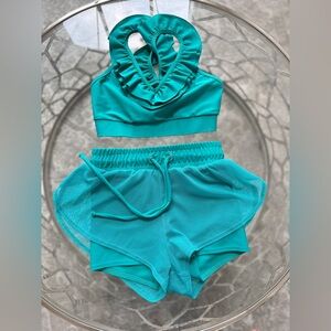 Teal Ruffled Purple Pixie Set